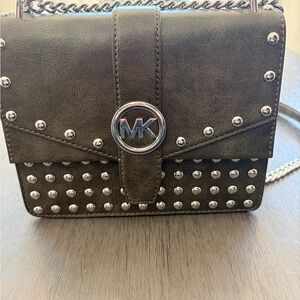 Michael Kors Olive Green Greenwich Studded Crossbody Bag